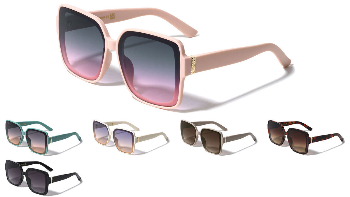 Pyramid Stud Hinge Fashion Square Wholesale Sunglasses