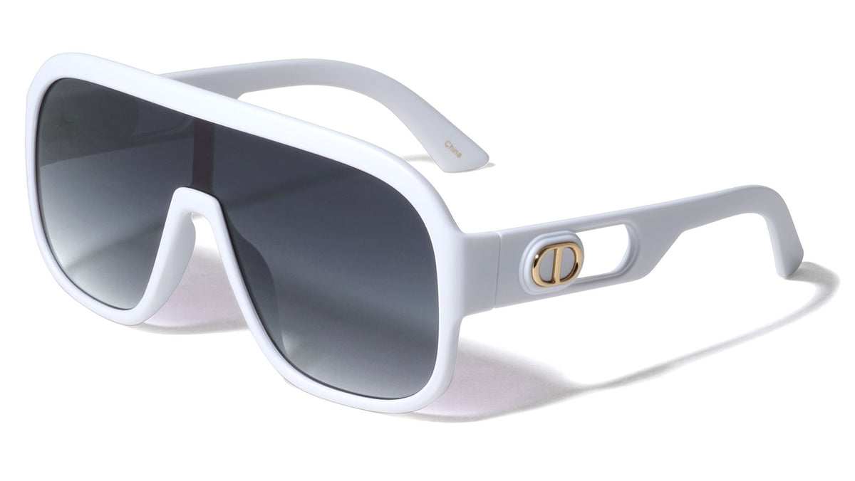 Oversized One Piece Shield Lens Modern Aviators Wholesale Sunglasses