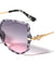 Flower Accent Hinge Fashion Geometric Butterfly Wholesale Sunglasses