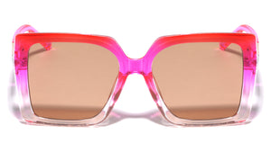 Rectangle Metal Temple Cutout Fashion Square Wholesale Sunglasses