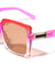 Rectangle Metal Temple Cutout Fashion Square Wholesale Sunglasses
