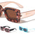 Dot Studded Frontal Demi Accent Rectangle Wholesale Sunglasses