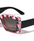 Dot Studded Frontal Demi Accent Rectangle Wholesale Sunglasses