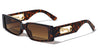 Jaguar Temple Accent Wide Rectangle Wholesale Sunglasses