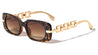 D Shape Temple Chain Fashion Oval Wholesale Sunglasses