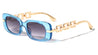 D Shape Temple Chain Fashion Oval Wholesale Sunglasses