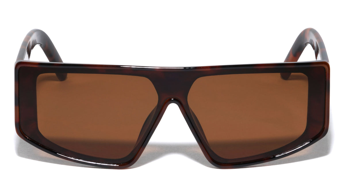 Wide One Piece Shield Lens Rectangle Fashion Wholesale Sunglasses