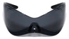 Black Oversized Futuristic One Piece Shield Wrap Around Wholesale Sunglasses