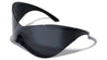 Black Oversized Futuristic One Piece Shield Wrap Around Wholesale Sunglasses