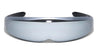 Silver Color Mirror Wide Cyclops Futuristic Wrap Around Wholesale Sunglasses