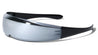 Silver Color Mirror Wide Cyclops Futuristic Wrap Around Wholesale Sunglasses