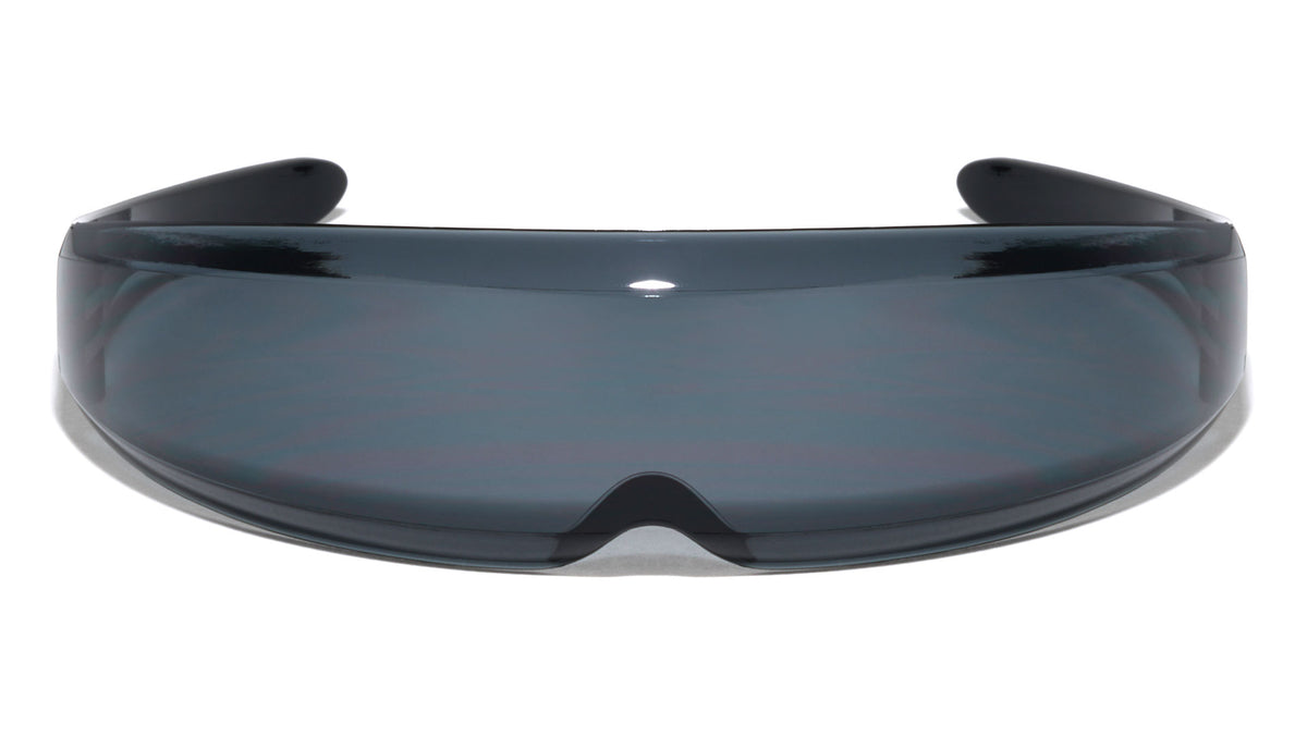 Black Wide Cyclops Futuristic Wrap Around Wholesale Sunglasses