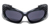 Blackout Spike Pattern Futuristic Oval Wholesale Sunglasses