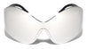 Silver Rimless Oversized Futuristic One Piece Shield Lens Wrap Around Wholesale Sunglasses