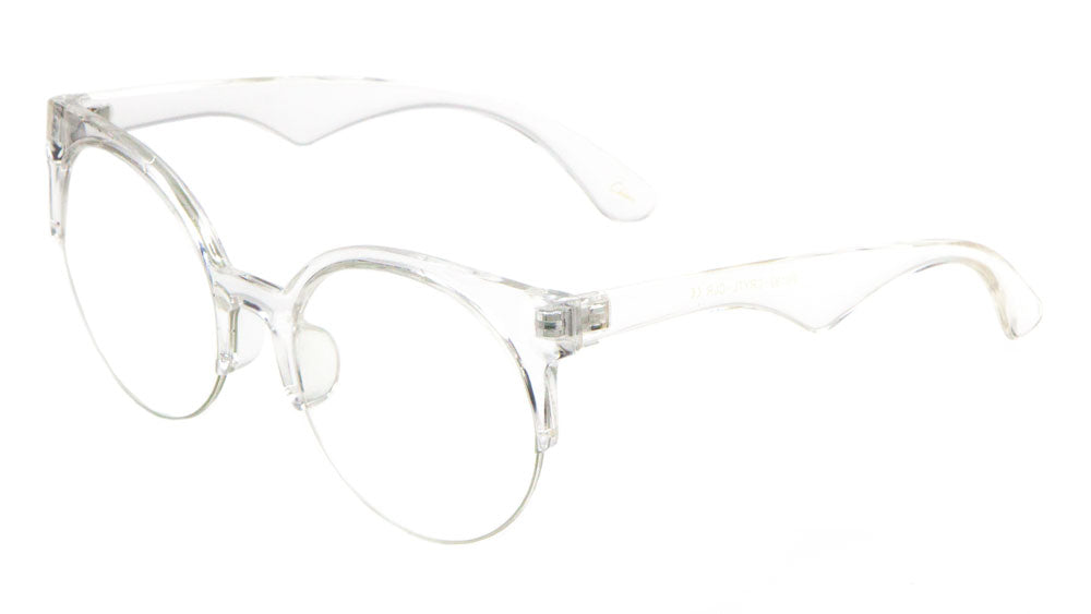 Crystal Semi-Rimless Clear Lens Wholesale Glasses
