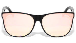 Retro Flat Rose Gold Color Mirror Lens Rounded Cat Eye Wholesale Sunglasses