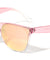 Retro Flat Rose Gold Color Mirror Lens Rounded Cat Eye Wholesale Sunglasses