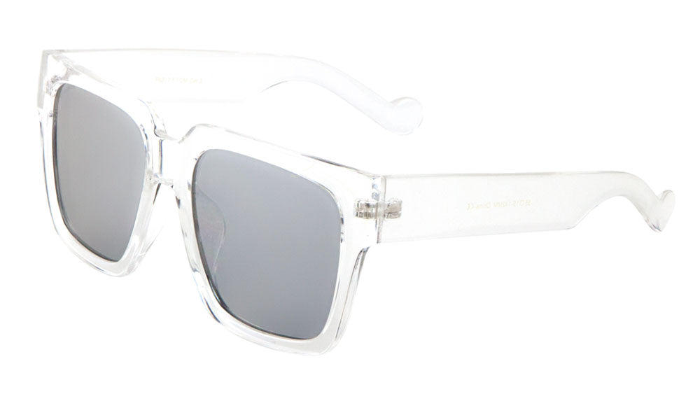 Crystal Squared Flat Color Mirror Lens Wholesale Bulk Sunglasses