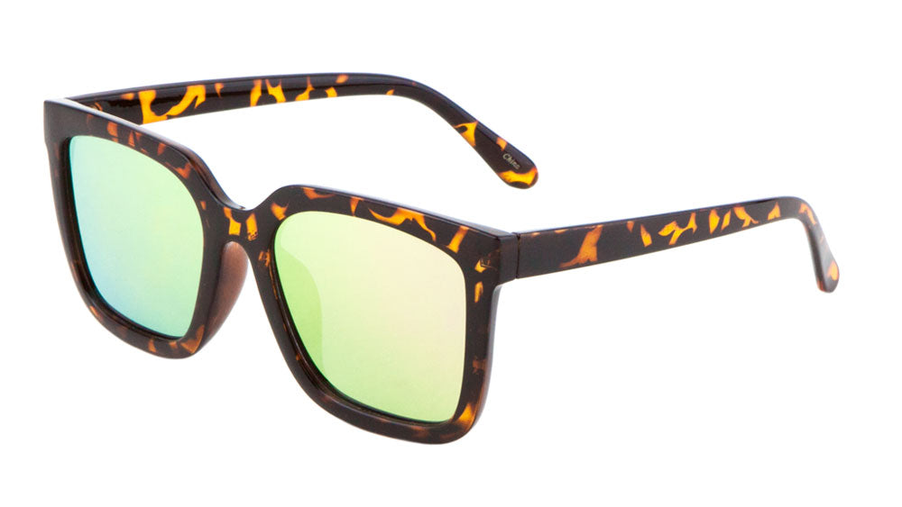 Squared Flat Color Mirror Lens Wholesale Bulk Sunglasses