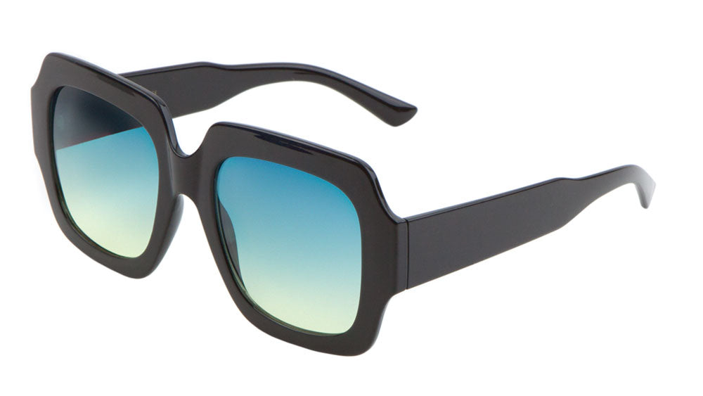 Bulk Cheap Oversized Sunglasses P6254-OC Squared Oceanic