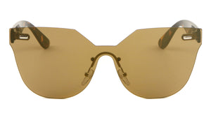 Rimless Solid One Piece Color Mirror Retro Bulk Sunglasses