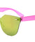 Rimless Solid One Piece Color Mirror Retro Bulk Sunglasses