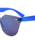 Rimless Solid One Piece Color Mirror Retro Bulk Sunglasses