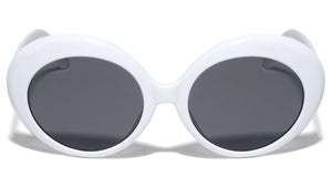 Retro Thick White Oval Fashion Sunglasses Wholesale