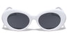 Thick White Oval Sunglasses Wholesale