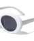 Thick White Oval Sunglasses Wholesale