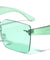 Rimless Squared One Piece Crystal Color Lens Wholesale Bulk Sunglasses
