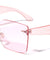 Rimless Squared One Piece Crystal Color Lens Wholesale Bulk Sunglasses