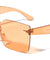 Rimless Squared One Piece Crystal Color Lens Wholesale Bulk Sunglasses