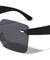 Rimless Squared One Piece Crystal Color Lens Wholesale Bulk Sunglasses