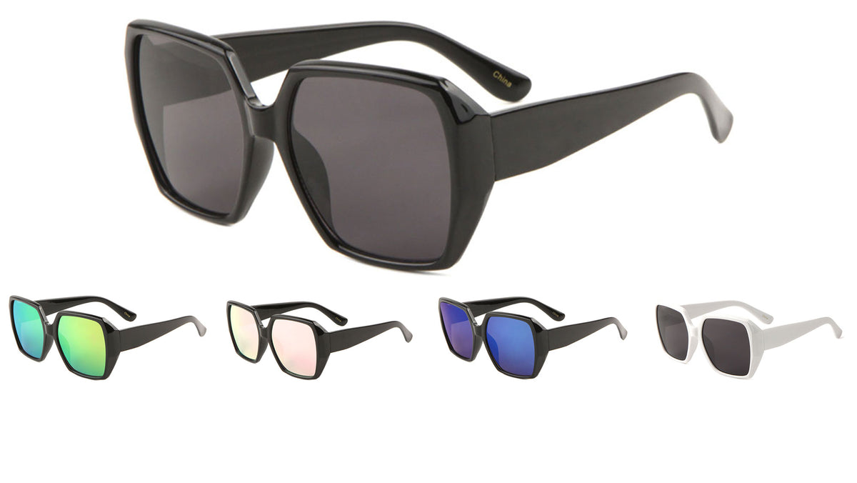 Squared Color Mirror Lens Wholesale Sunglasses