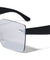 Squared Rimless Solid One Piece Color Mirror Wholesale Sunglasses