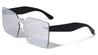 Squared Rimless Solid One Piece Color Mirror Wholesale Sunglasses