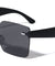 Squared Rimless Solid One Piece Color Mirror Wholesale Sunglasses