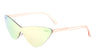 Rimless Solid One Piece Color Mirror Lens Cat Eye Bulk Sunglasses