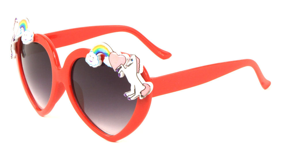 Heart Shaped Rainbow Unicorn Wholesale Sunglasses