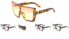 Flat Top One Piece Shield Oceanic Color Sunglasses Wholesale