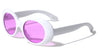White Oval Color Lens Sunglasses Wholesale