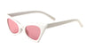 Triangle White Frame Cat Eye Color Lens Bulk Sunglasses