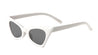 Triangle White Frame Cat Eye Color Lens Bulk Sunglasses