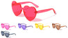 Rimless Solid One Piece Color Heart Sunglasses Wholesale