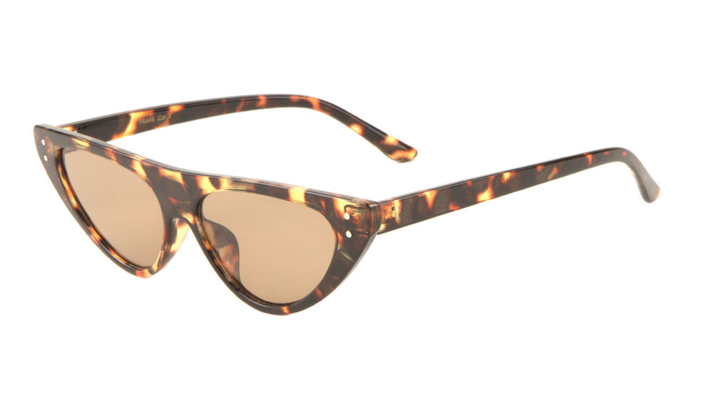 Flat Top Metal Accent Cat Eye Sunglasses Wholesale