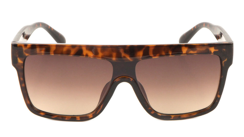 Plastic Flat Top One Piece Shield Sunglasses Wholesale