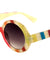 Glitter Stripe Round Fashion Sunglasses Wholesale