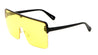 Plastic Flat Top One Piece Semi-Rimless Oversize Sunglasses