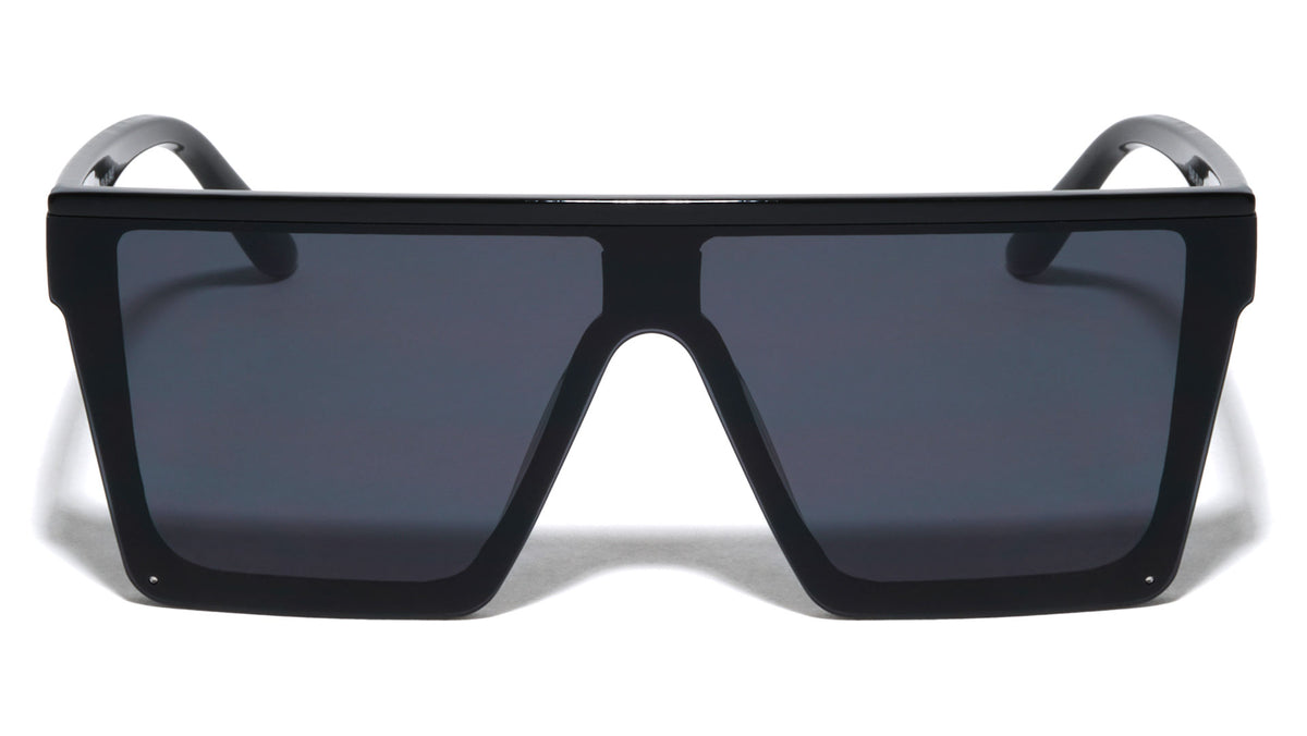 Black Flat Top Shield Wholesale Sunglasses